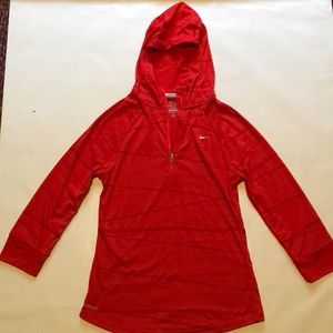 Nike Running Quarter Zip Sz M DriFit Red Longsleev